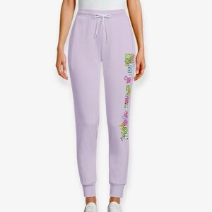 MTV‎ Women’s Purple Logo with Flowers Joggers Sz XXL​​​